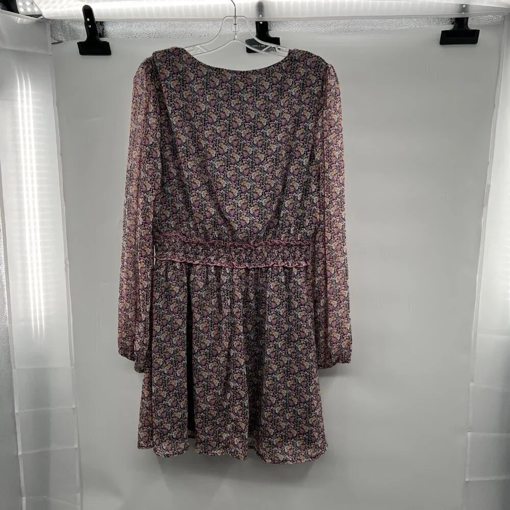 Sadie & Sage Women's Floral A-Line Dress Long Sleeve Size Large Above Knee - Picture 7 of 9